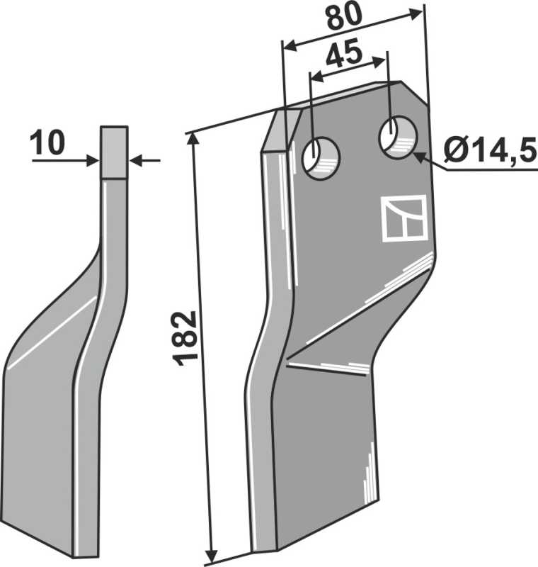 Rotorzinken 182x80mm, rechts
